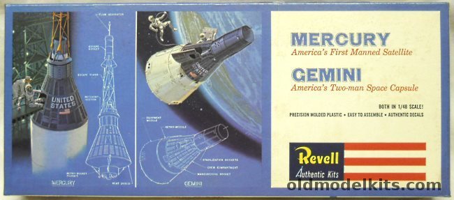 Revell 1/48 Mercury and Gemini Capsules, H1834-130 plastic model kit